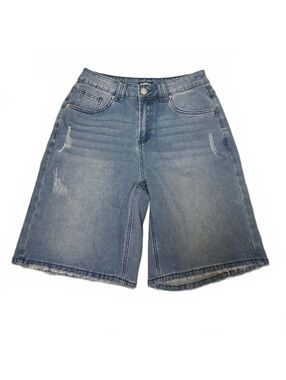 Flaningals Women's Distressed Denim Bermuda Shorts Size S